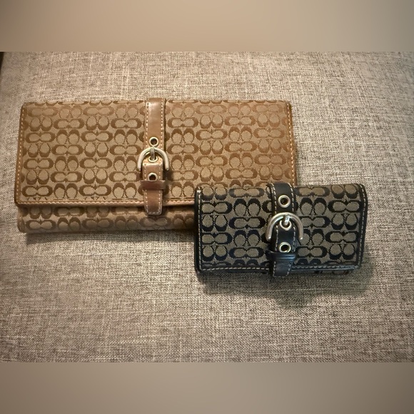 Coach Brown and Black Signature Wallet Duo - Picture 1 of 13
